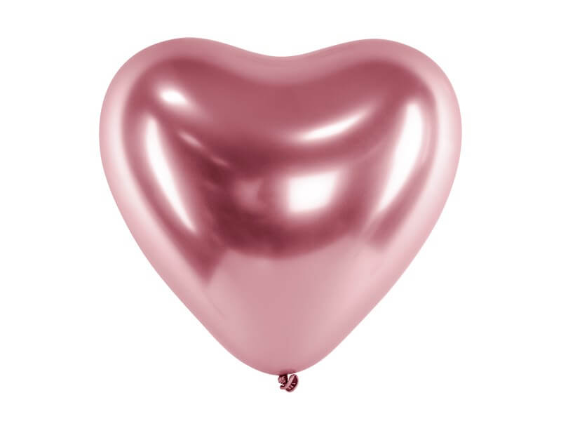 Lot de 50 Ballons métalliques Coeur Or Rose 