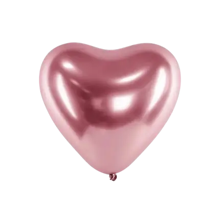 Lot de 50 Ballons métalliques Coeur Or Rose