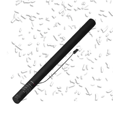 Canon à confettis électrique blanc 80 cm 100% Biodégradable
