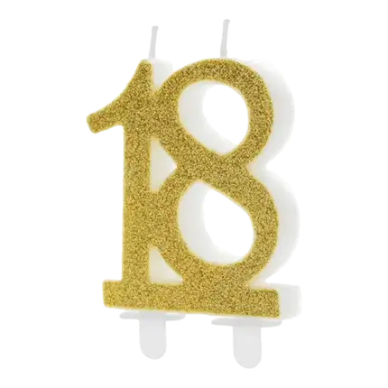 Bougie Anniversaire or 18 ans 