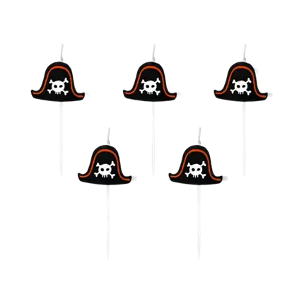  Bougie chapeau de pirate (lot de 5)