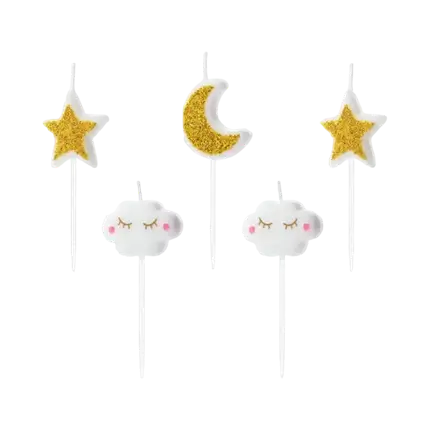Bougies  d'anniversaire Little Star Or (lot de 5)