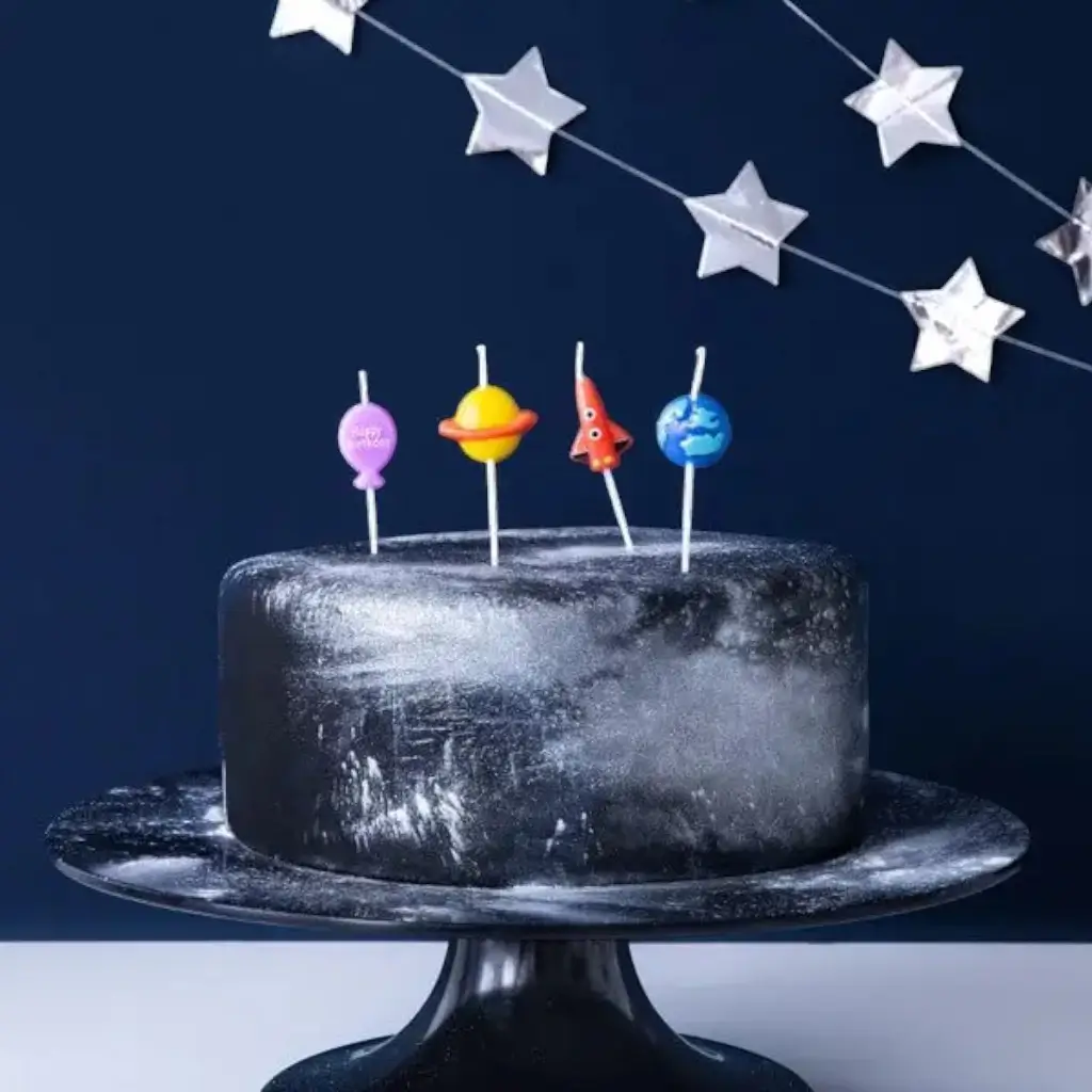 Bougies d&#39;anniversaire Espace (lot de 4)