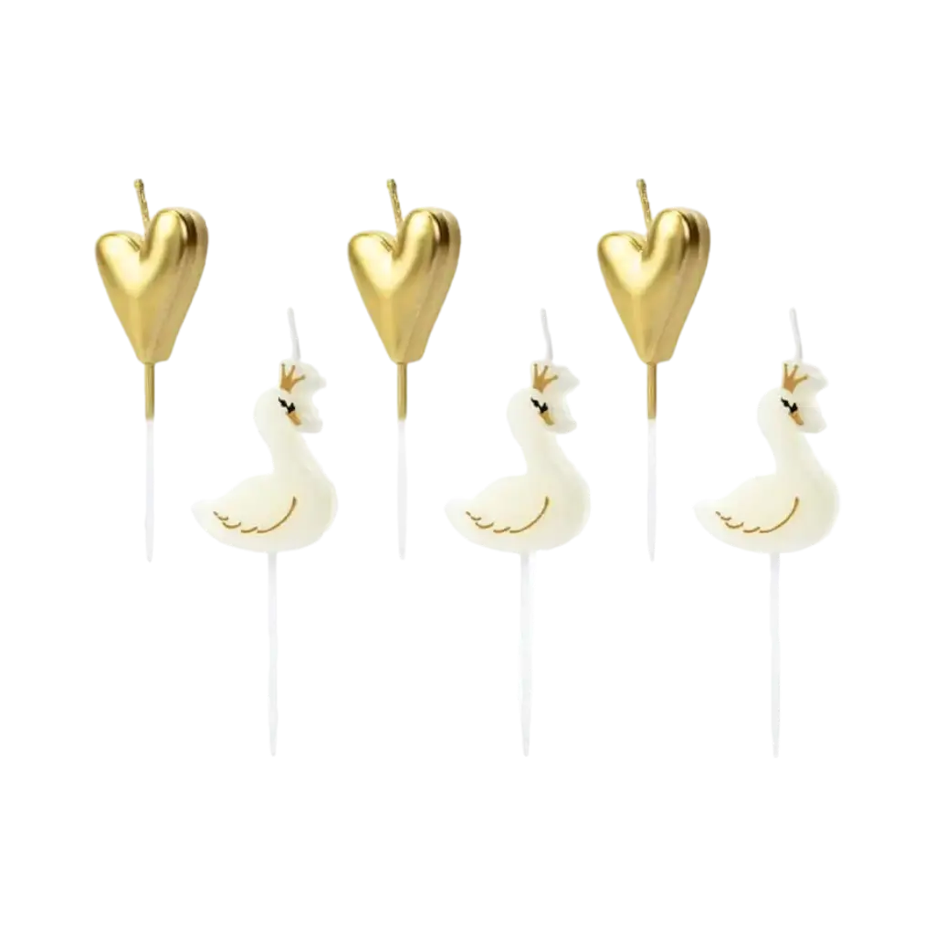 Bougies d&#39;anniversaire Lovely couleur Or (lot de 6)