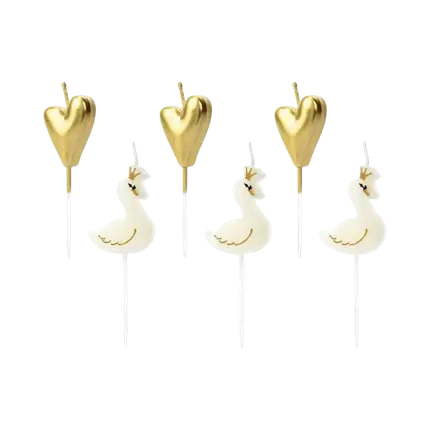 Bougies d'anniversaire "Lovely" couleur Or (lot de 6)