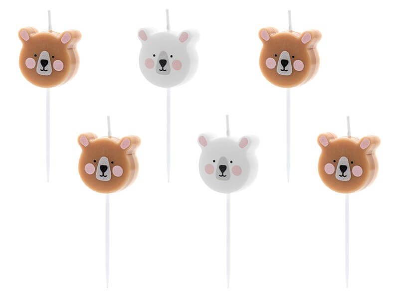 Bougies D Anniversaire Tete D Ours Lot De 6 Bougies Fantaisie Sur Sparklers Club