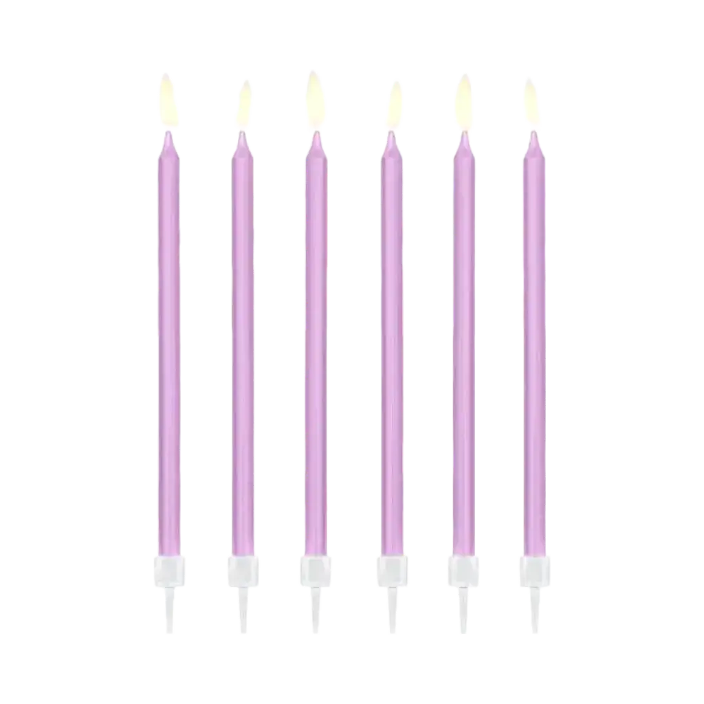 12 bougies anniversaire violet (14cm)