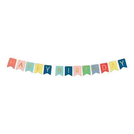 Guirlande Happy Birthday inscription Or