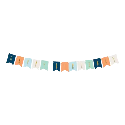 Guirlande Happy Birthday multicolor avec inscription Or 