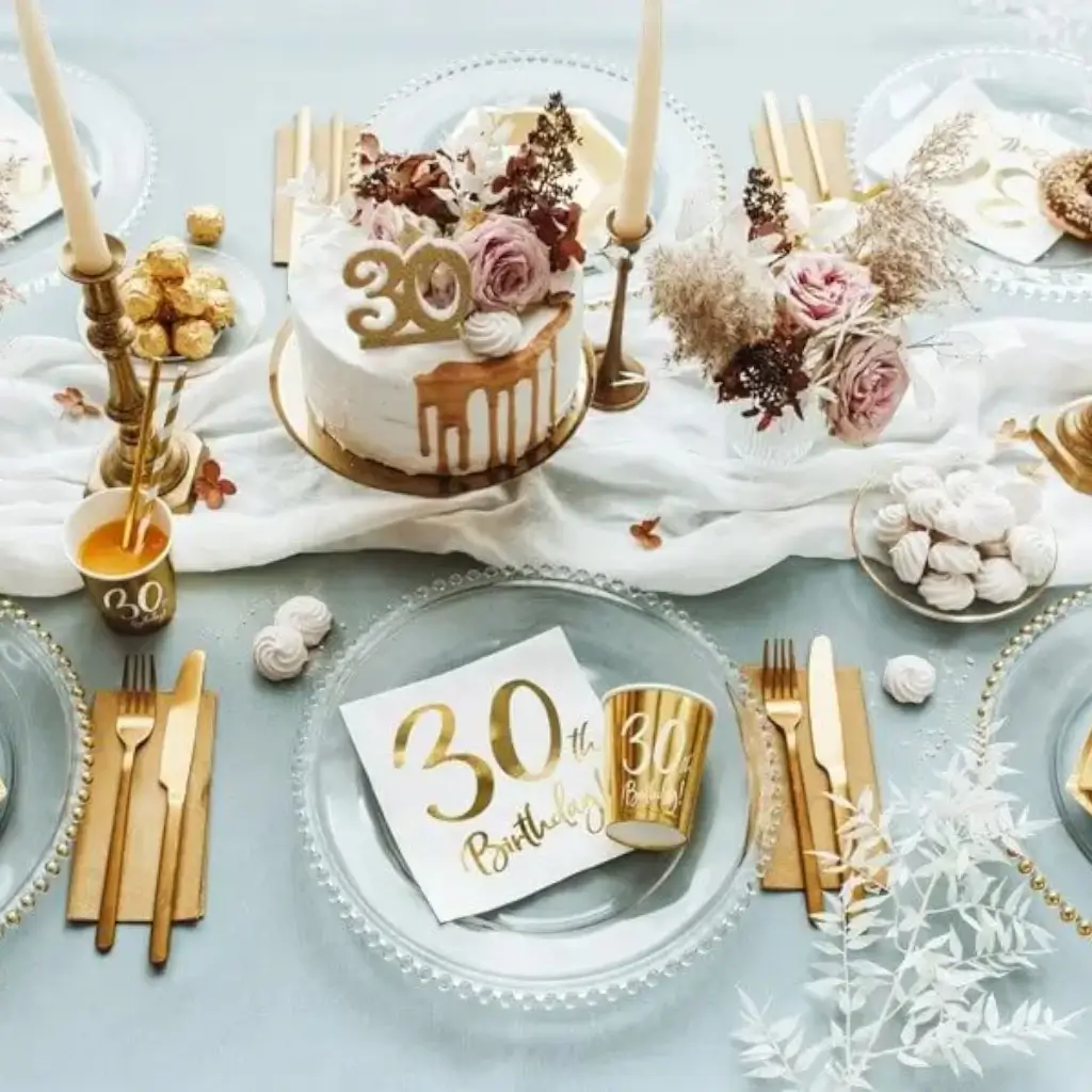 Lot de 6 gobelets or 30 ans 