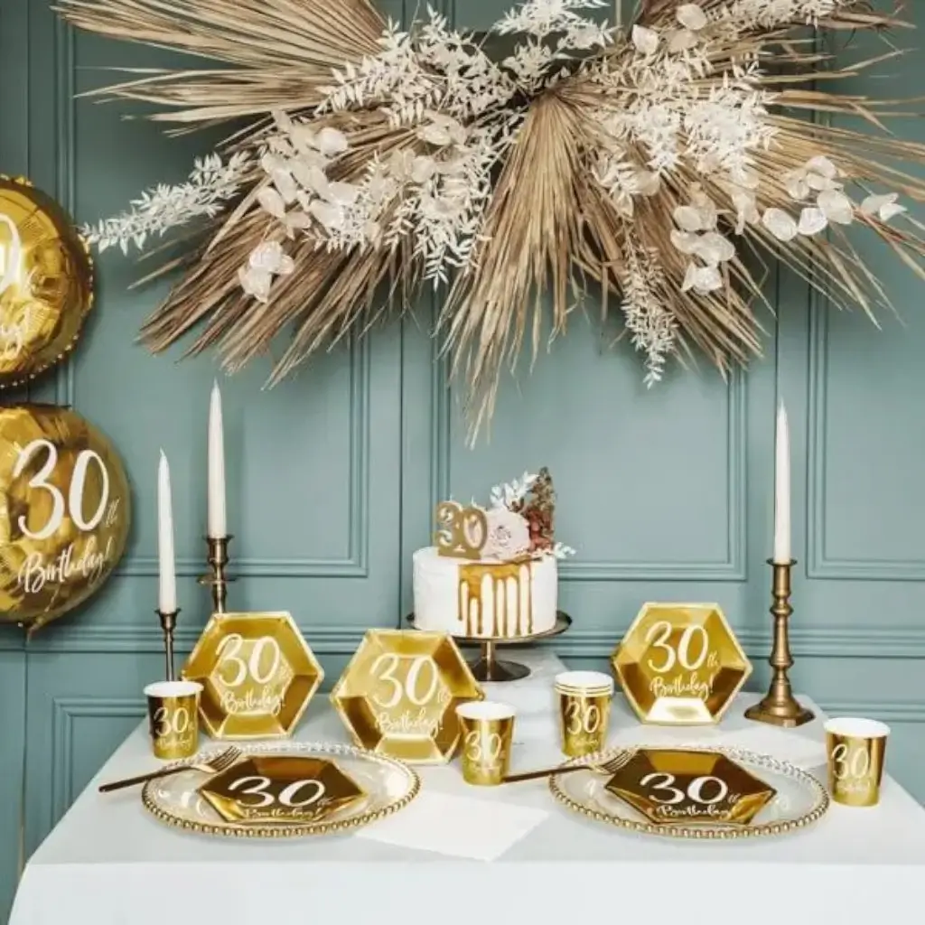 Lot de 6 gobelets or 30 ans 