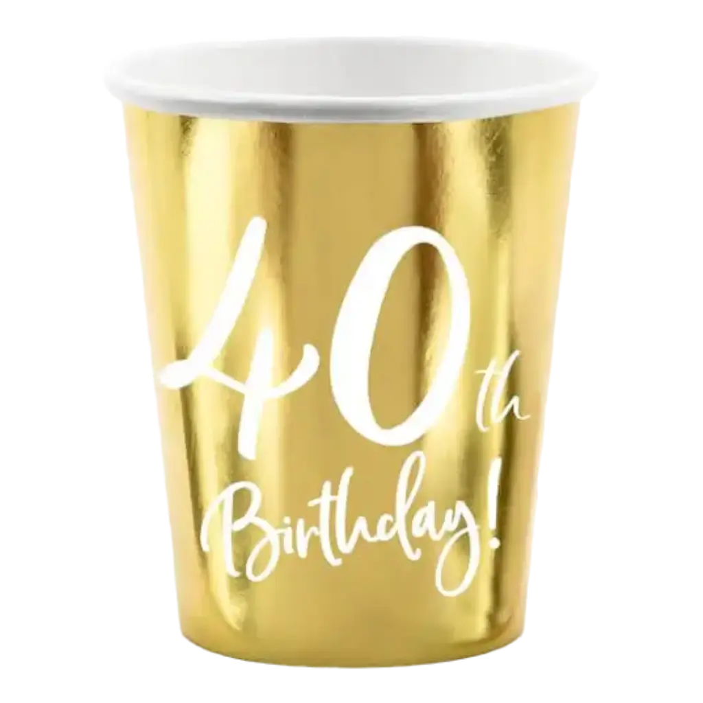  Lot de 6 gobelets or  40  ans 