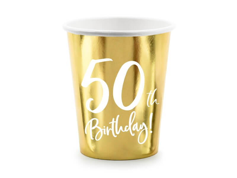 Lot de 6 gobelets or  "50  ans" 