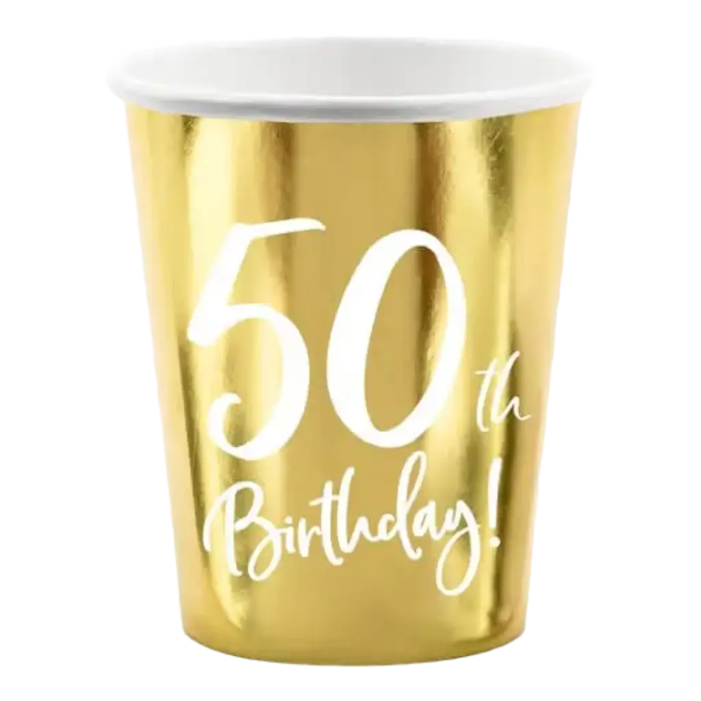 Lot de 6 gobelets or  50  ans 
