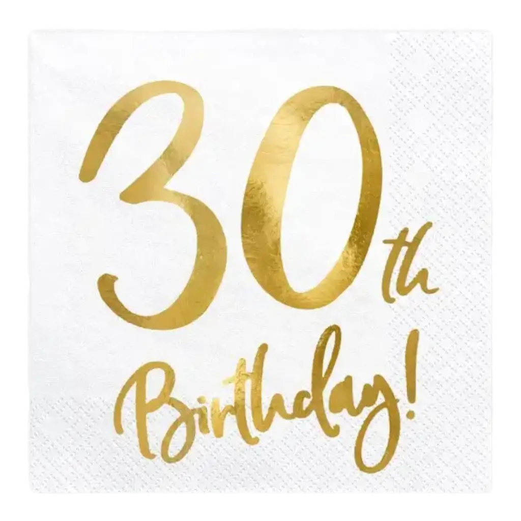 Serviette en papier 30th Birthday (Lot de 20)