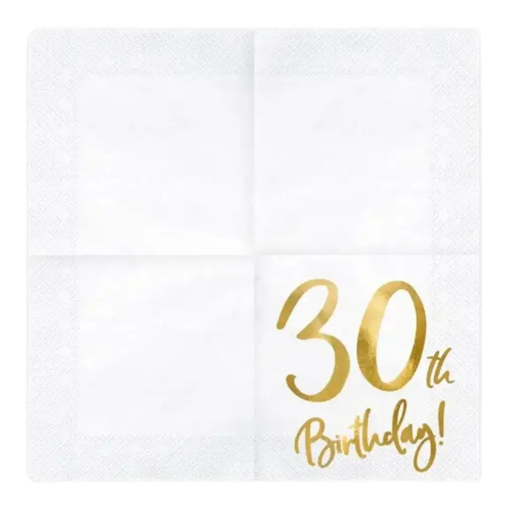 Serviette en papier 30th Birthday (Lot de 20)
