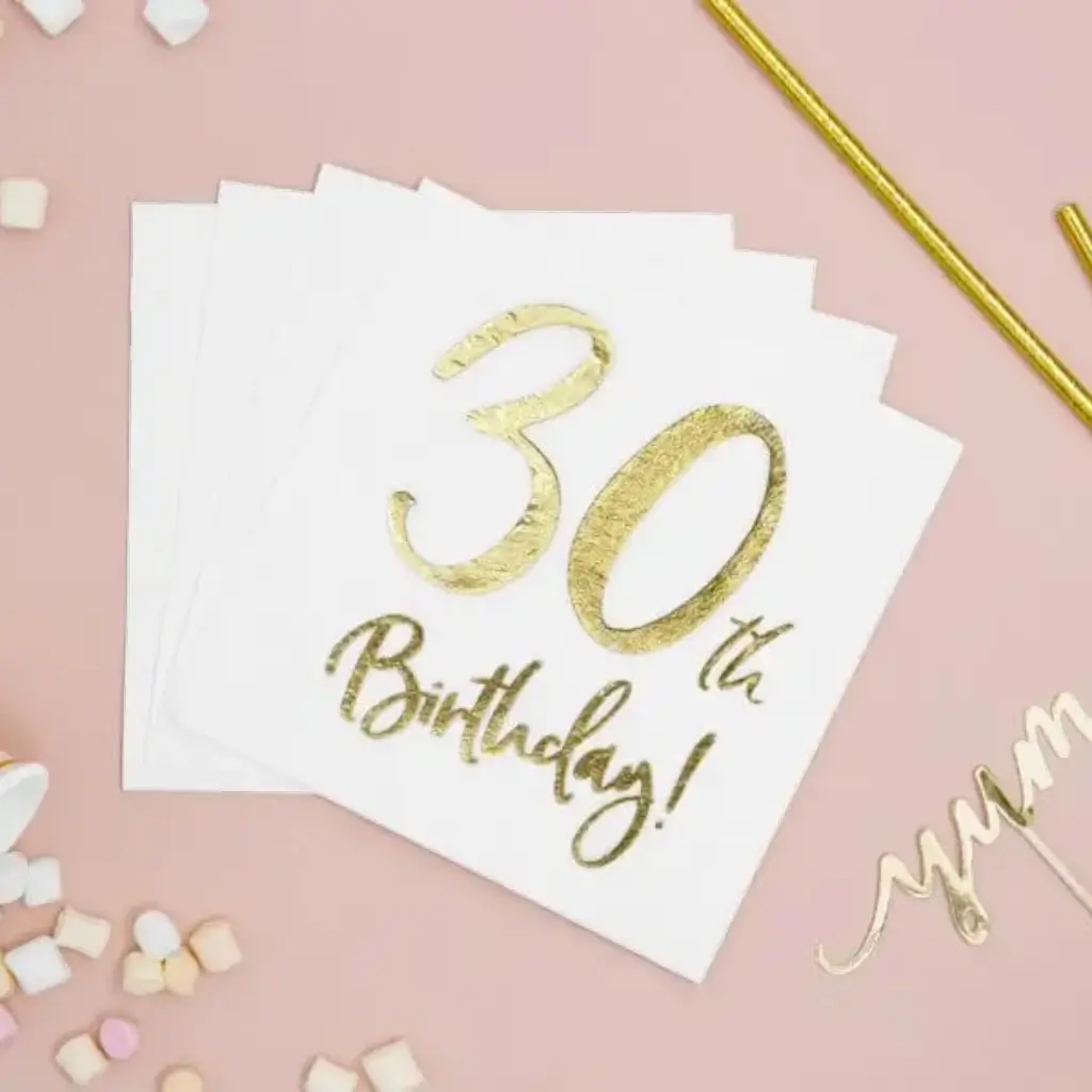 Serviette en papier 30th Birthday (Lot de 20)