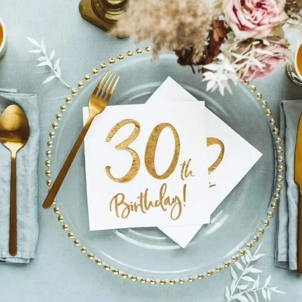 Serviette en papier 30th Birthday (Lot de 20)