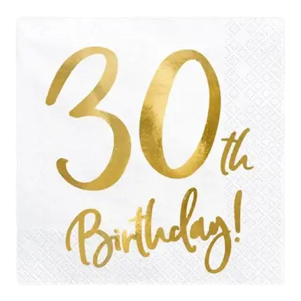 Serviette en papier 30th Birthday (Lot de 20)