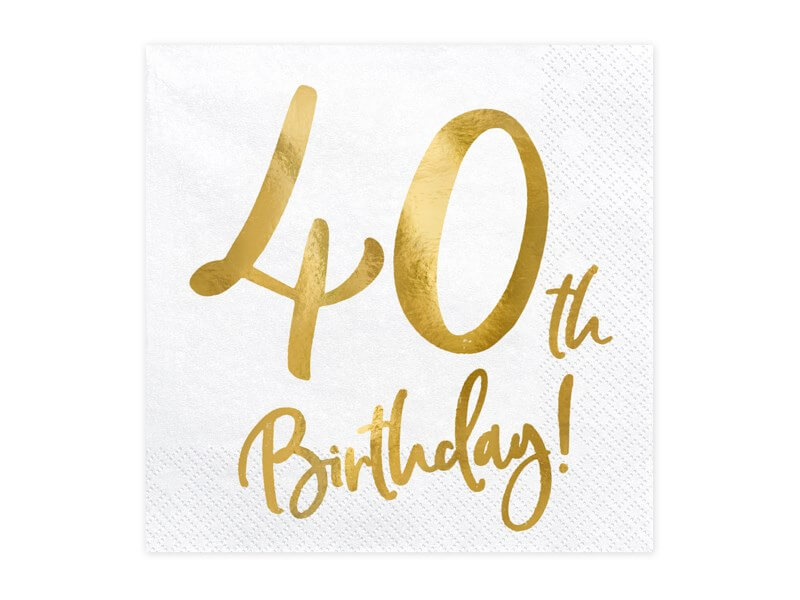 Serviette en papier 40th Birthday (Lot de 20)
