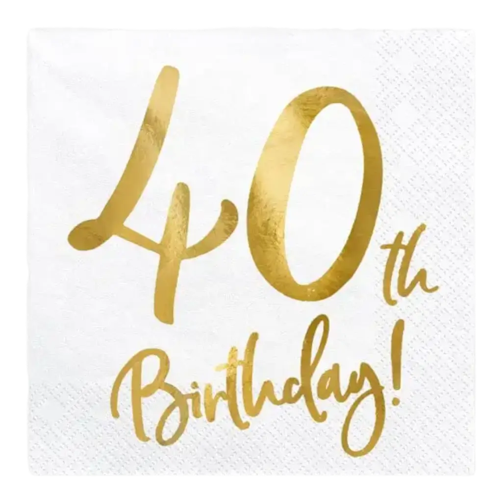 Serviette en papier 40th Birthday (Lot de 20)