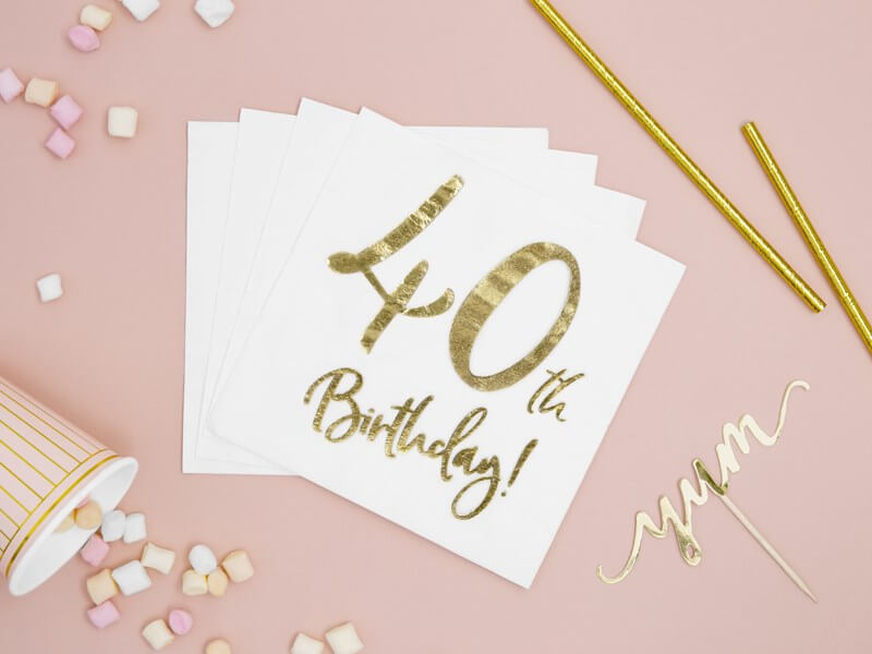 Serviette en papier 40th Birthday (Lot de 20)
