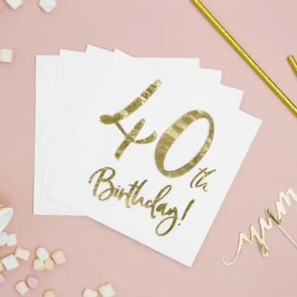 Serviette en papier 40th Birthday (Lot de 20)