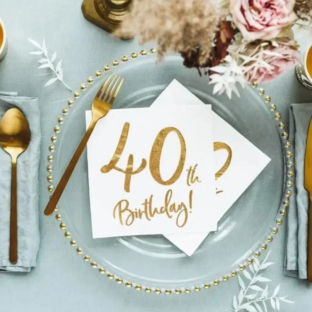 Serviette en papier 40th Birthday (Lot de 20)