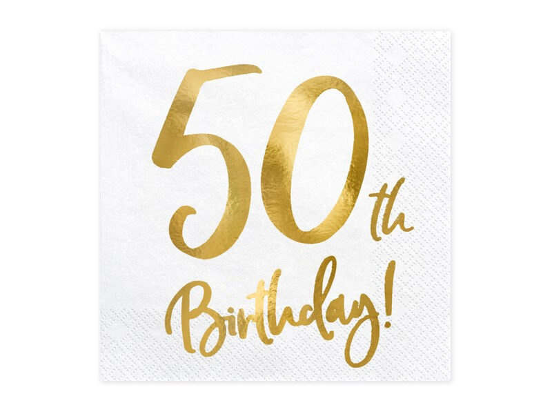 Serviette en papier 50th Birthday (Lot de 20)