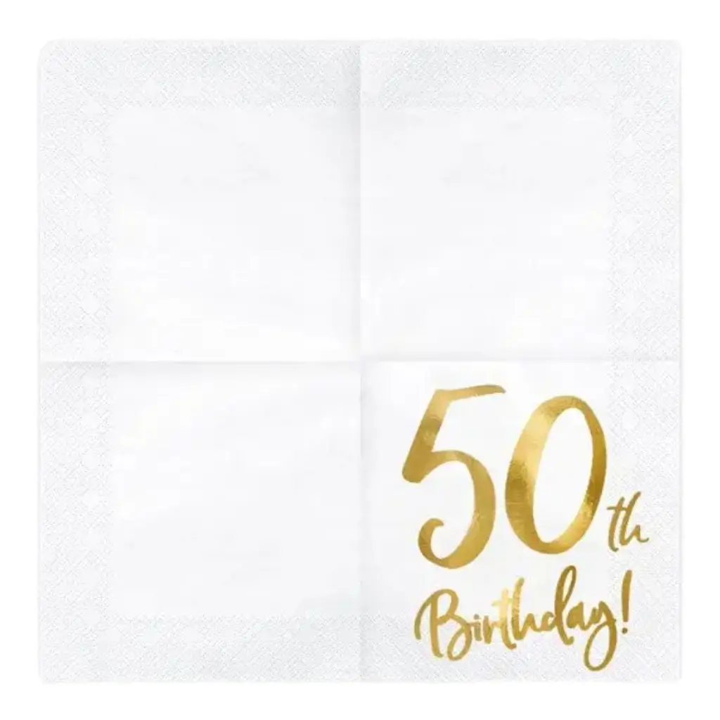 Serviette en papier 50th Birthday (Lot de 20)