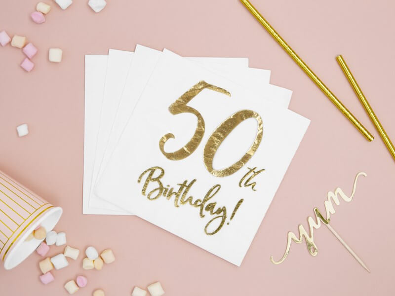 Serviette en papier 50th Birthday (Lot de 20)