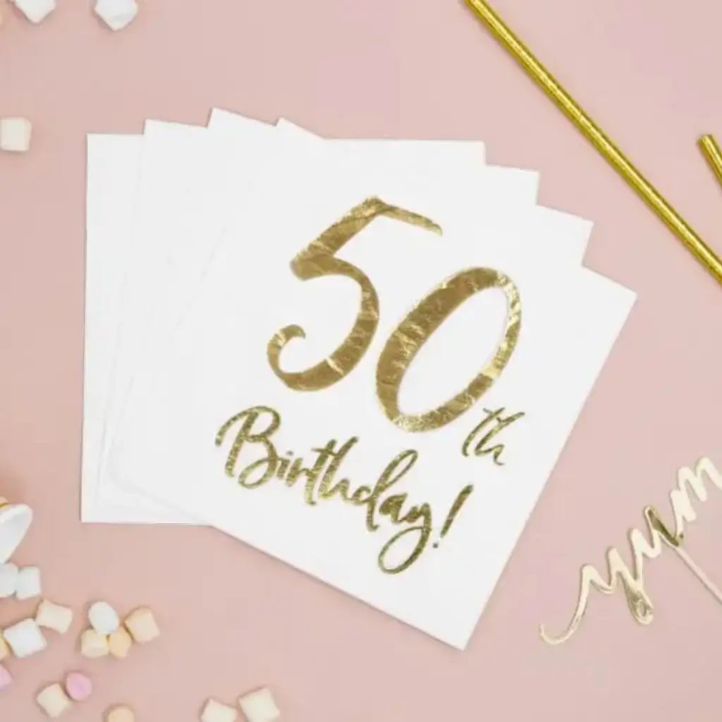 Serviette en papier 50th Birthday (Lot de 20)