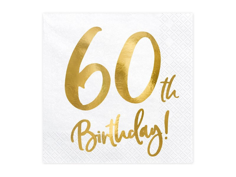 Serviette en papier 60th Birthday (Lot de 20)
