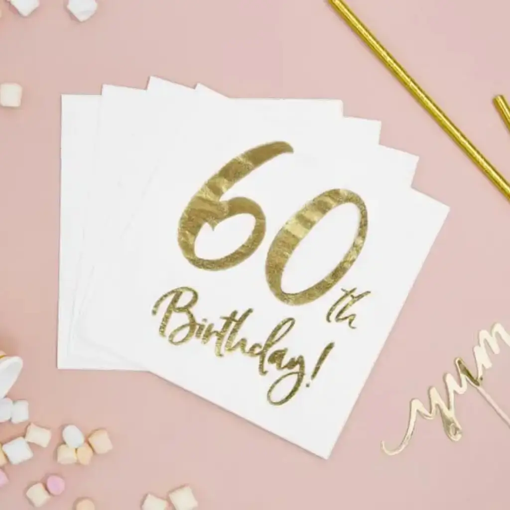 Serviette en papier 60th Birthday (Lot de 20)
