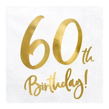 Serviette en papier 60th Birthday (Lot de 20)