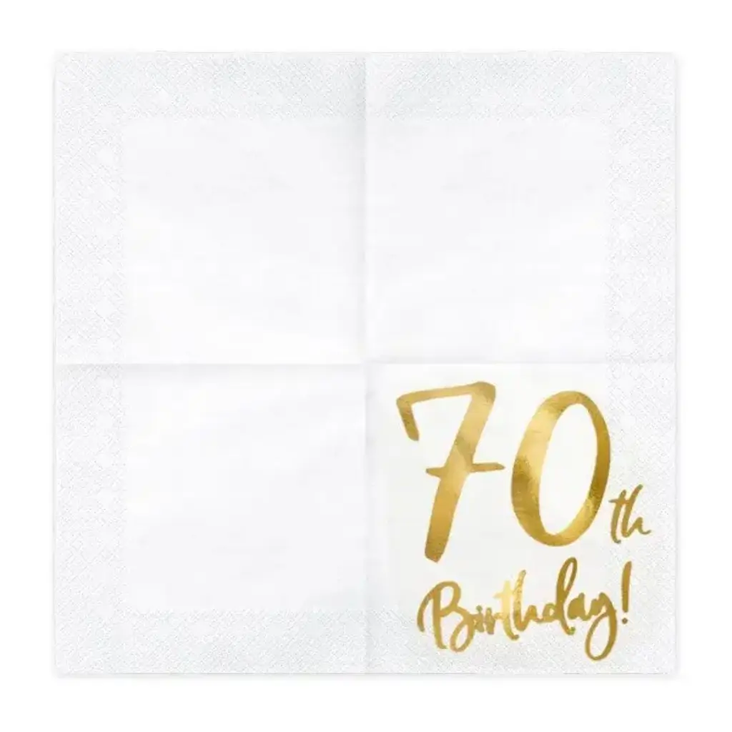 Serviette en papier 70th Birthday (Lot de 20)
