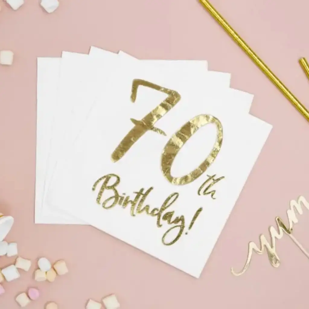 Serviette en papier 70th Birthday (Lot de 20)