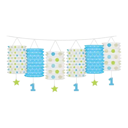 Guirlande lanterne bleue anniversaire 1 an