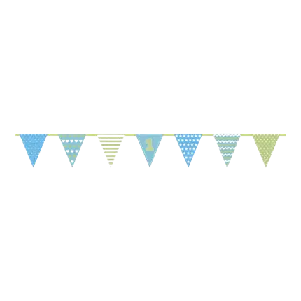 Guirlande en papier bleu ciel anniversaire 1 an
