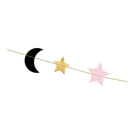Guirlande en papier avec motifs Lune & Étoile