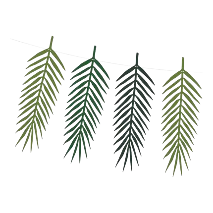 Guirlande en papier en forme de feuille tropicale