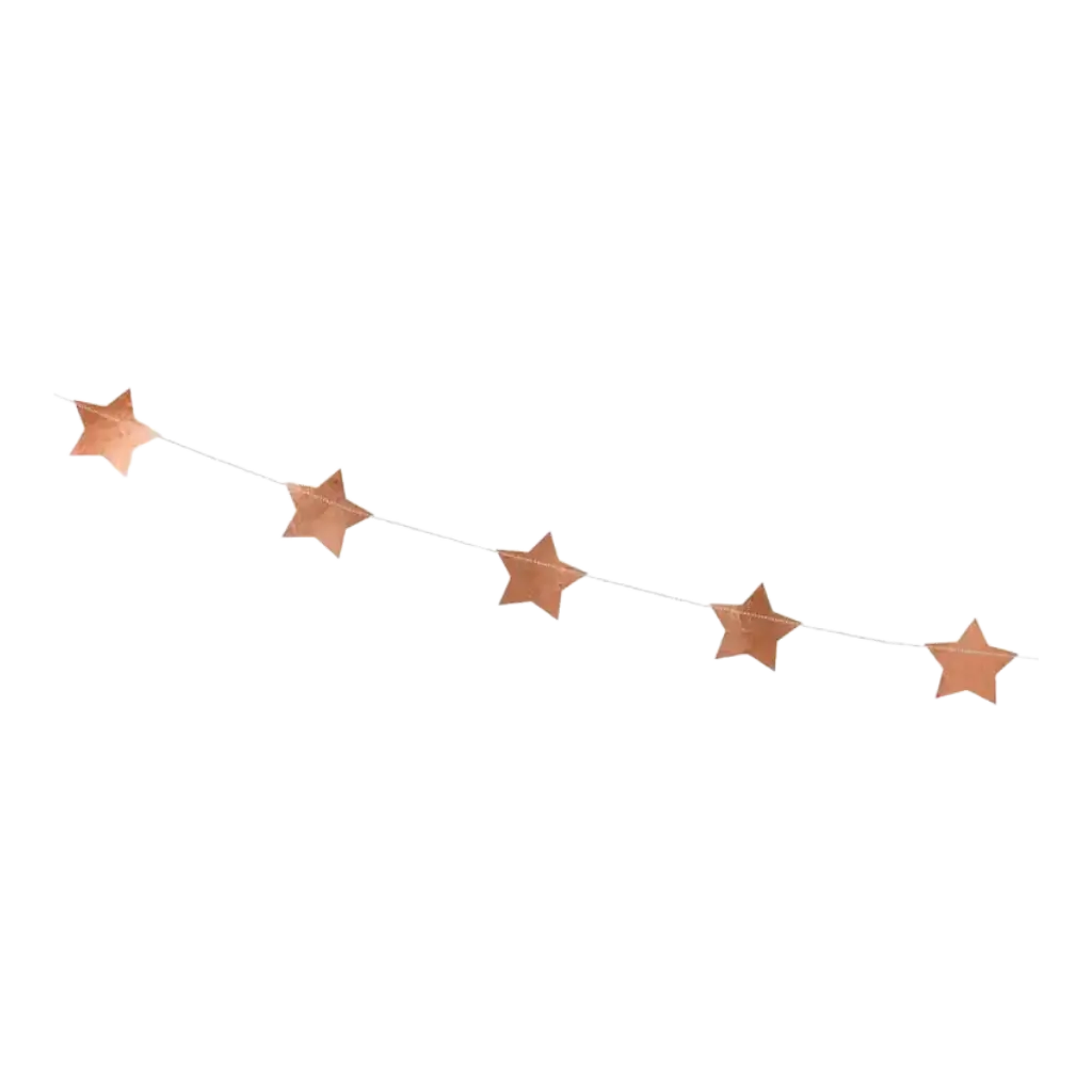 Guirlande en forme d'étoile rose gold métallisé 