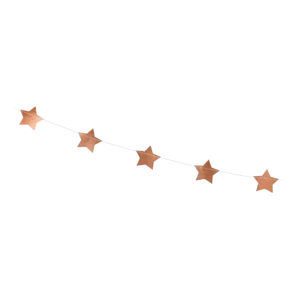 Guirlande en forme d&#39;étoile rose gold métallisé 