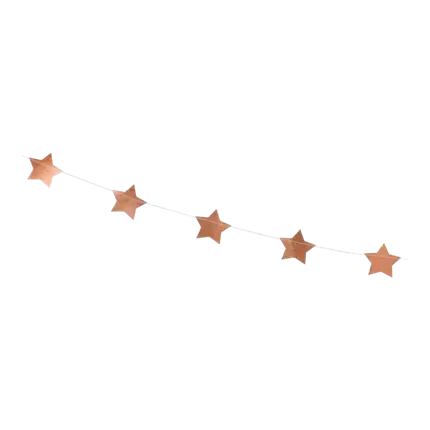 Guirlande en forme d'étoile rose gold métallisé