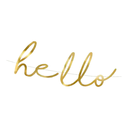 Guirlande en papier en or Hello Baby 