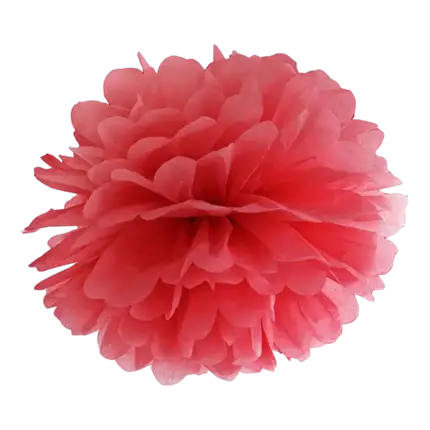 Pompon en papier rouge 25cm 