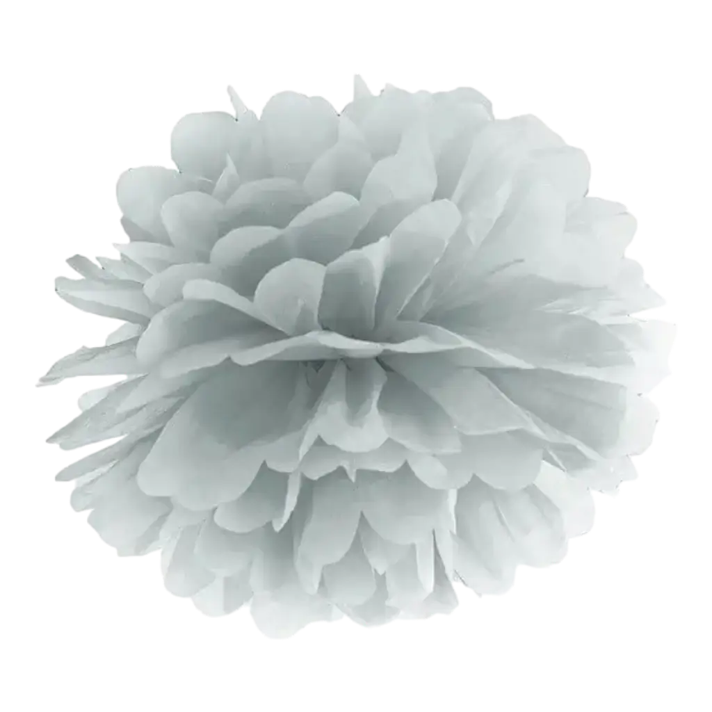 Pompon en papier argent 25cm 