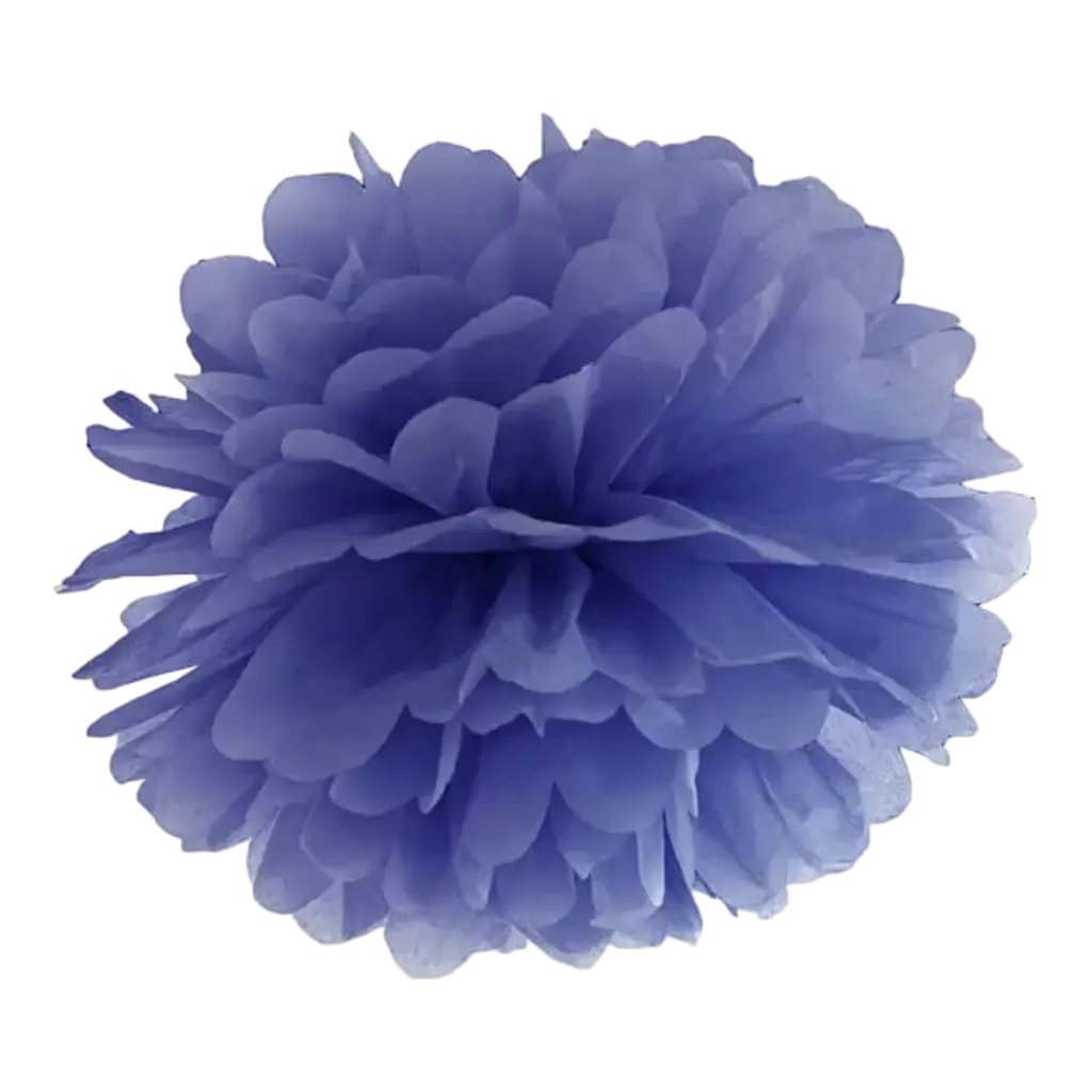 Pompon en papier bleu marine 25cm 