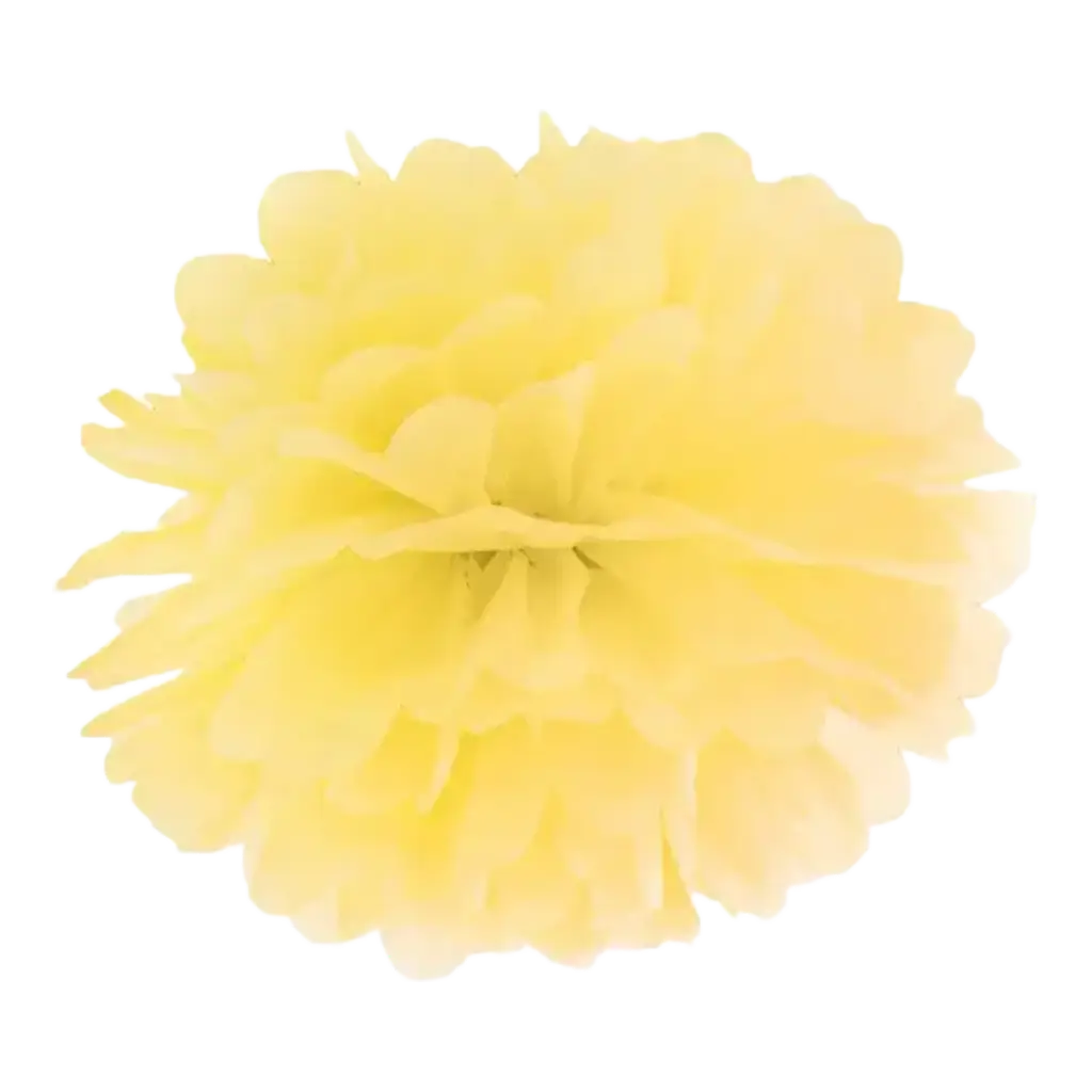 Pompon en papier jaune 25cm 