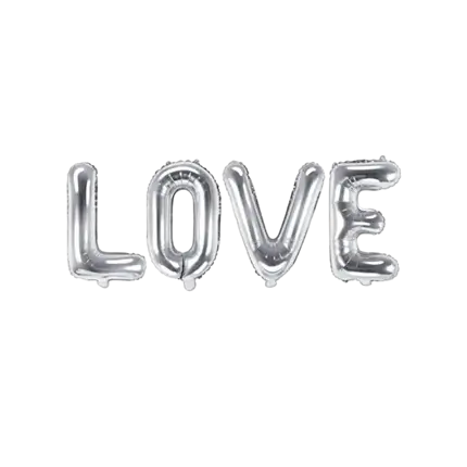 Ballon en Aluminium argent LOVE 